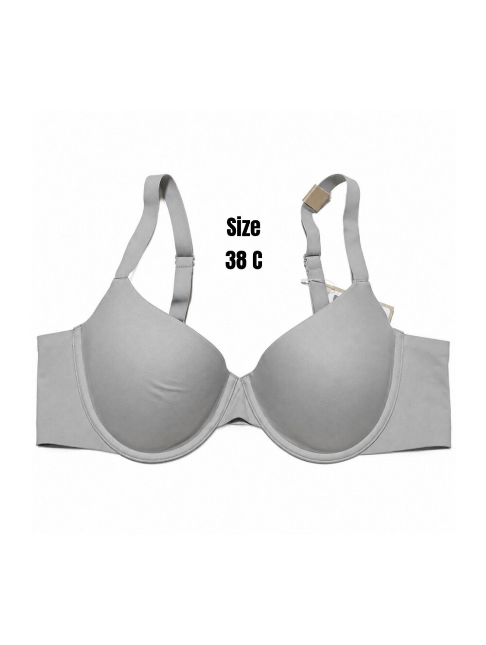 Talbots Haven Well Within Alloy Grey Embrace Lightly Lined T-Shirt Bra 38C NEW
